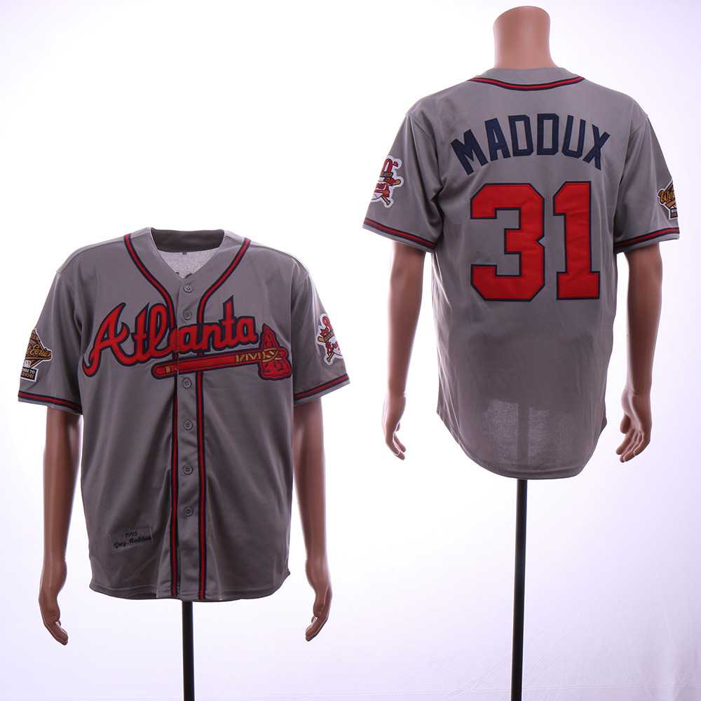 Braves 31 Greg Maddux Gray 1995 Throwback Stitched Baseball Jerseys,We sell and wholesale Braves 31 Greg Maddux Gray 1995 Throwback Stitched Baseball Jerseys on line form chian!